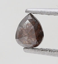 0.67CT PEAR SHAPE BROWN DIAMOND ROSE CUT DIAMOND NATURAL DIAMOND 5.5 MM