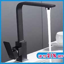 Kitchen Sink Mixer Taps Swivel Spout Single Lever Tap Mono Modern Faucet Black