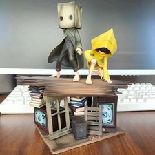 Little Nightmares Mono & Six Collectible Figure Diorama 8.85" Statue Game Art