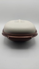 Vintage Tupperware Microwave Steamer. Brown/cream. 11" X 7" X 4.5". 3 Available