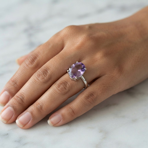 Pink amethyst ring 925 - amethyst, ring,