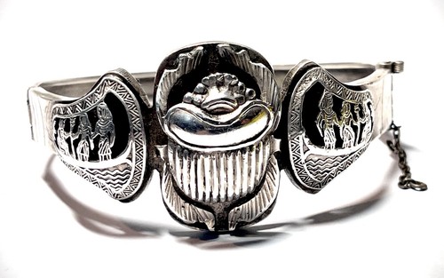 Egyptian solid silver - egyptian, scarab