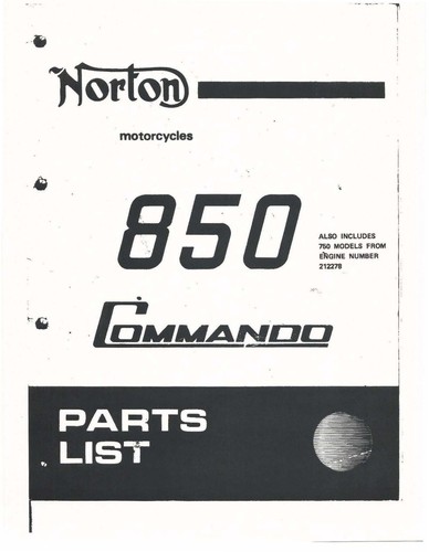 Norton parts manual - norton, book
