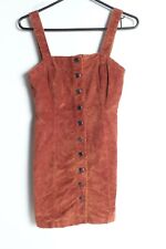 Aeropostale Womens Cord Pinafore Dungaree Dress - Burnt Orange - size XS (52f) 