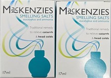 Mackenzie Smelling Salts -17ml - Clears Nasal Passage/Catarrh/Head Cold X2 Pack