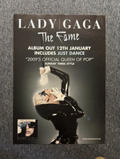 RARE UNUSED 77x51cm BILLBOARD/RECORD STORE POSTER - LADY GAGA - THE FAME (2008)