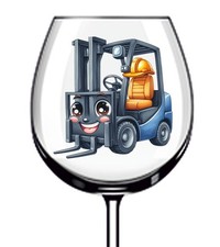12x Colourful Forklift Truck Vinyl Sticker Decal Tumbler Wine Glass Bottle Mug
