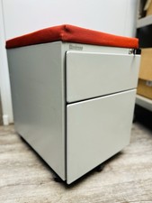 Steelcase Office 2 Drawer Rolling Storage Filing Pedestals + Integrated Seating