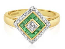 Real Emerald and Diamond Ring