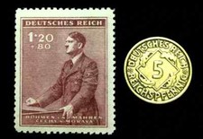 Authentic german ww2 stamp - german, &