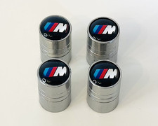 Valve Caps For BMW M Sport – Silver Metal Tyre Wheel Rim Air Dust Stem Covers