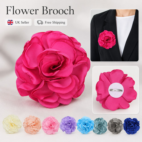Fabric flower brooch - fabric,
