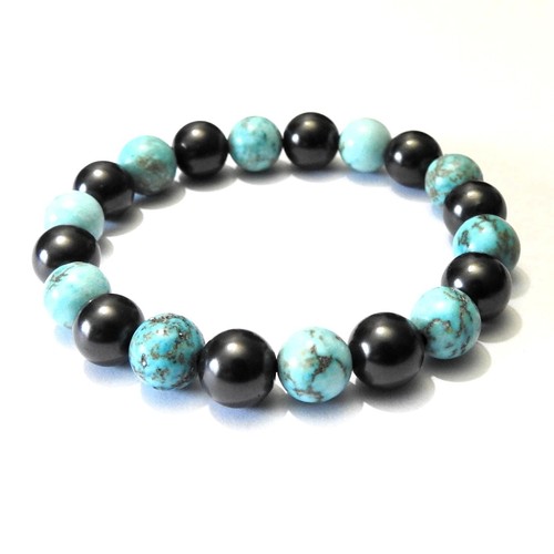 Shungite turquoise beads - shungite,