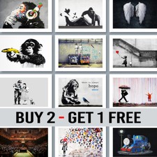 Banksy Wall Art Posters Prints Pictures Home Gift Bedroom Artwork A3 A4 A5 Size