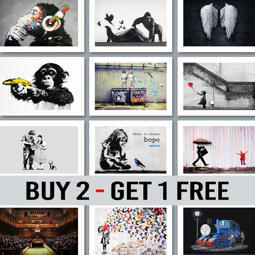 Banksy wall art posters prints - wall,