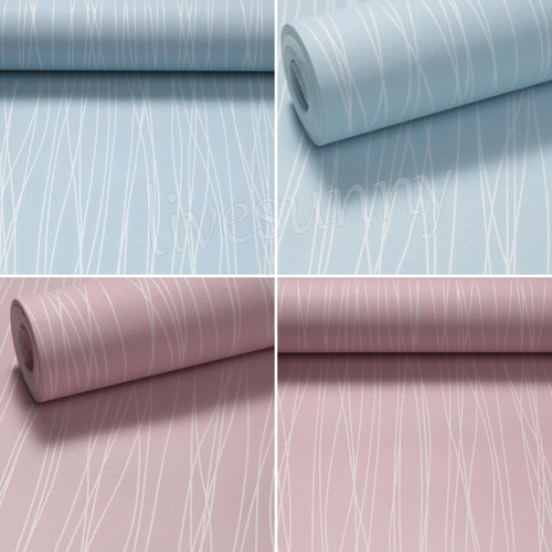 6pcs blush striped wallpaper - striped,