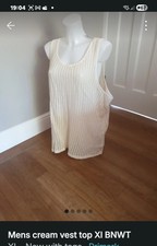 Mens Cream Vest Top Size Xl