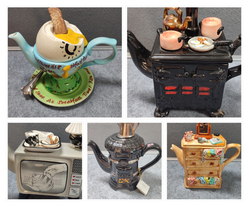 Vintage ornamental teapots - teapots,