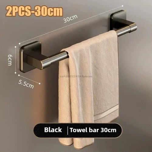 Black towel rail wall mounted - rail,