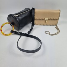 2 x small woman handbag bad bundle- zara & topshop black beige