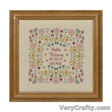 Historical Sampler Company - Flower Birth Sampler Counted Cross Stitch Kit