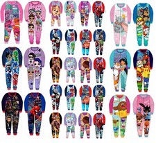 Boys Girls Kids All in One Fleece Character Pyjamas Sleepsuit 1onesie Nightwear 