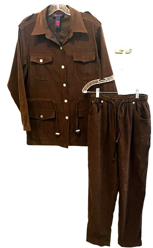 Denim brown pantsuit - denim,