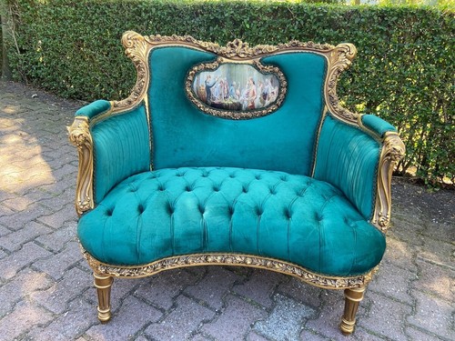 Sofa loveseat louis xvi - loveseat, green