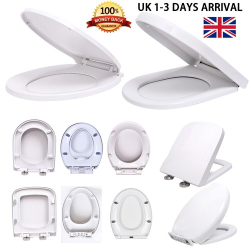 Soft close toilet seat white - close,