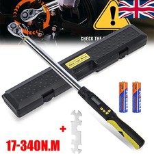 1/2" Dr Calibrated Digital Torque Wrench Adjustable 17-340Nm W/ Buzzer LED Flash