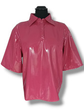 NEW HANDMADE GLOSSY  SHINY VINYL SHIRT GOLF SHIRT T SHIRT VARIOUS COLOURS