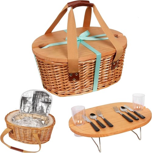 Person wicker picnic hamper - wicker,