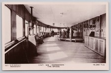 RPPC SS Normandie Ocean Liner, The Bridge Interior View, CGT French Line c1930s