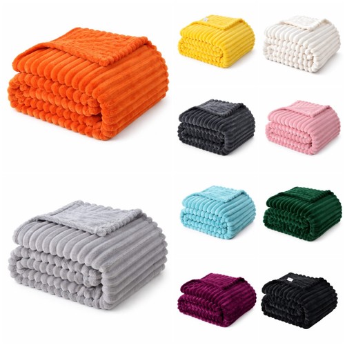 Chunky ribbed fleece throw - ribbed,