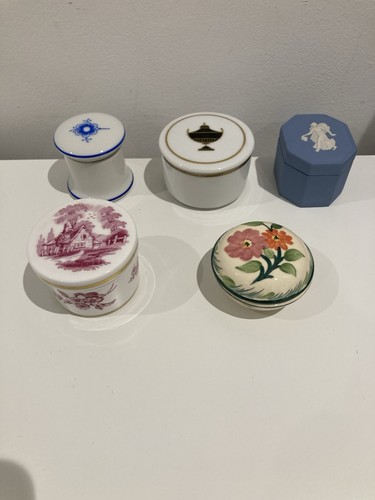 Vintage porcelain pill box - vintage,