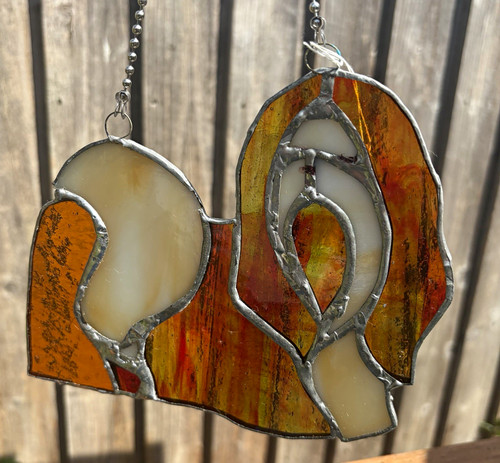 Orange cream stained glass - &,