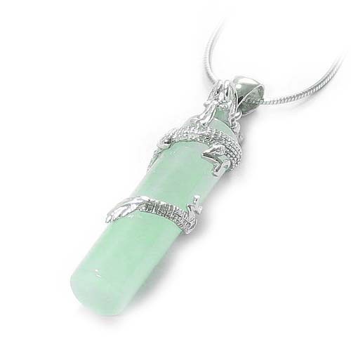 Jade square silver dragon - square, &