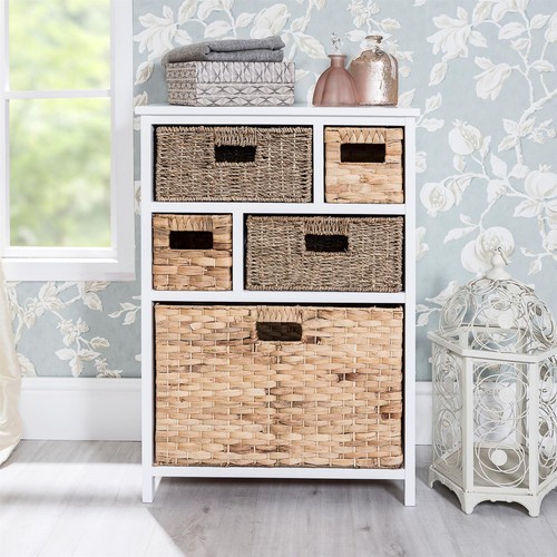 Large white basket storage - large,