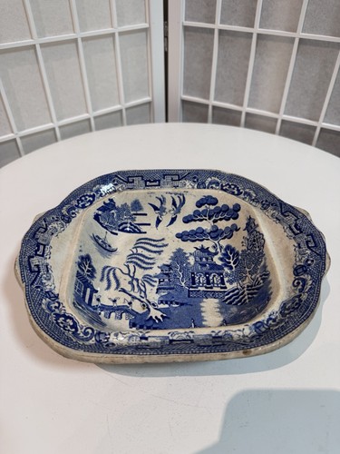 Antique blue willow pattern - antique,