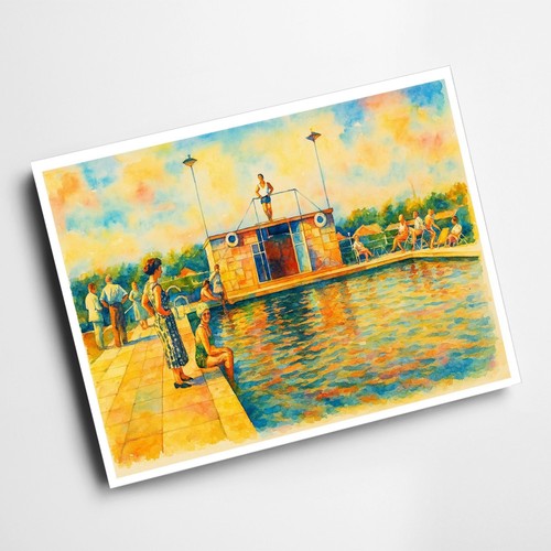 Print swimming pool - print,