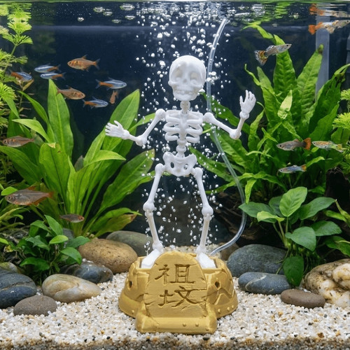 Plastic fish tank dance skull - plastic,