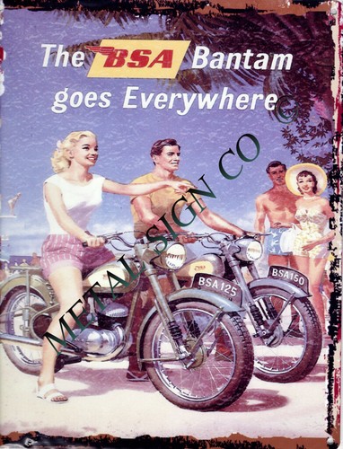 Bsa advert metal sign - bsa,