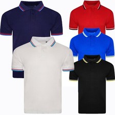 Mens Polo Shirt Short Sleeve Plain Casual Work Wear Uniform Pique Golf Tee Tops