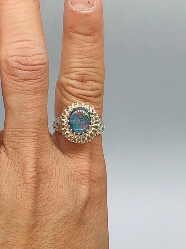 Vtg mix color red fire - mix, opal