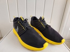 Nike Roshe Dynamic Flywire Black Yellow Mens Running Shoes Trainers UK 9 EUR 44