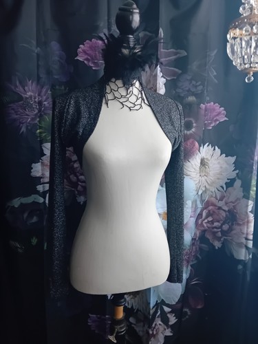 Silver black bolero fae - black,