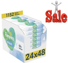 Pampers Harmonie Aqua Baby Wipes 24 Packs of 48 Wipes Free Shipping