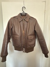 Buzz Rickson’s Horsehide Leather A2 Flight Bomber Jacket Size 34 XS Brown
