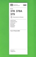 TfGM Bus Timetable - 378: Heald Green & Stockport - Stagecoach - March 2024