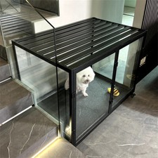 XXL Heavy Duty Dog Cage Pet Clear Crate Anti-anxiety Kennel with Breathable Gaps